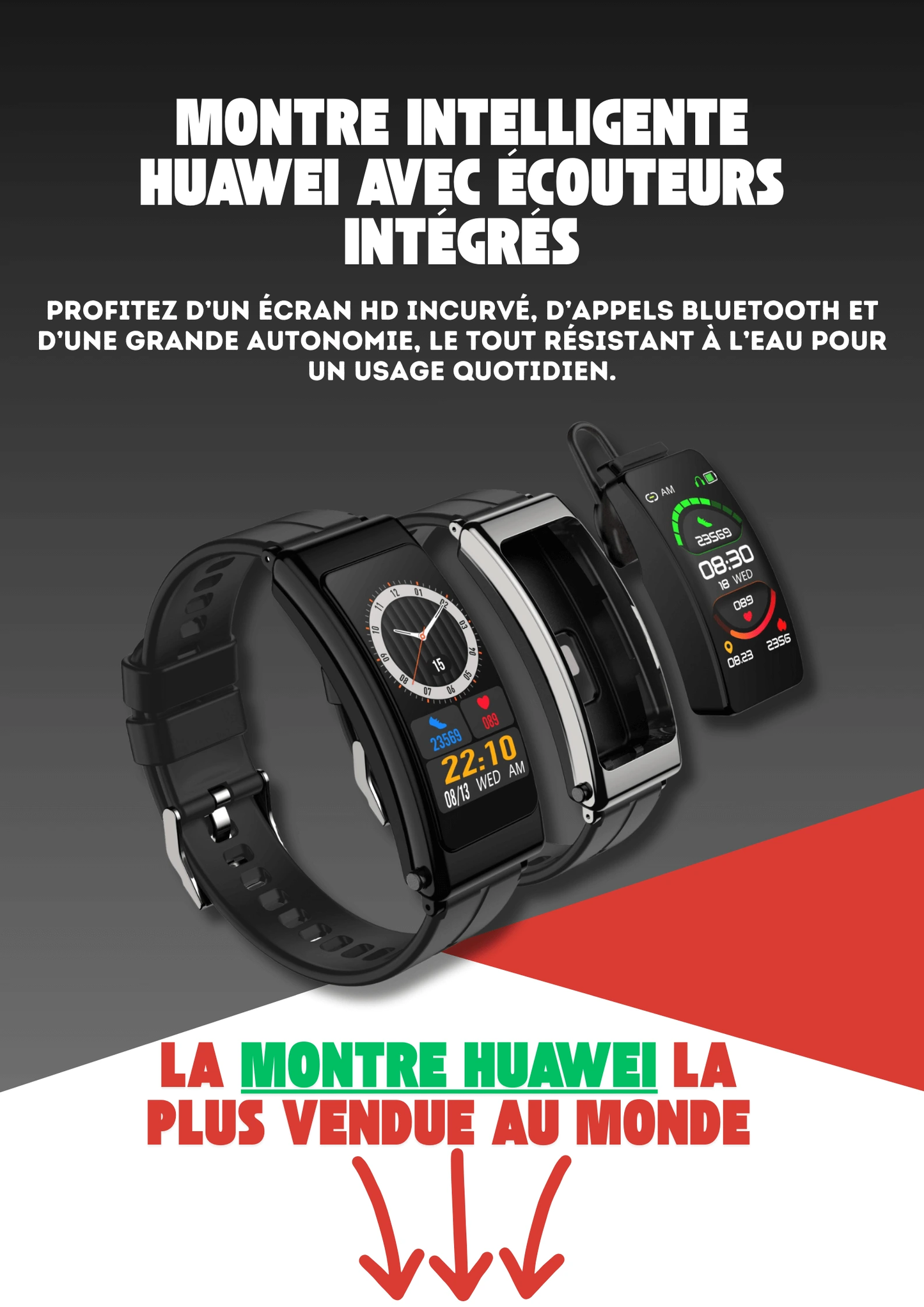 Montre Connectée Avec Écouteur Bluetooth - WatchNext™ (Compatible IPhone & Android)