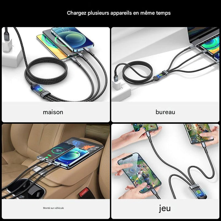 ChargeX™ - Cable 3 en 1 à charge ultra rapide – La révolution du rechargement rapide !