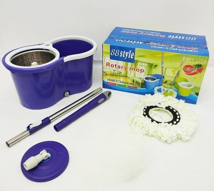 Seau essoreuse PREMIUM avec kit mop-serpillière en microfibres