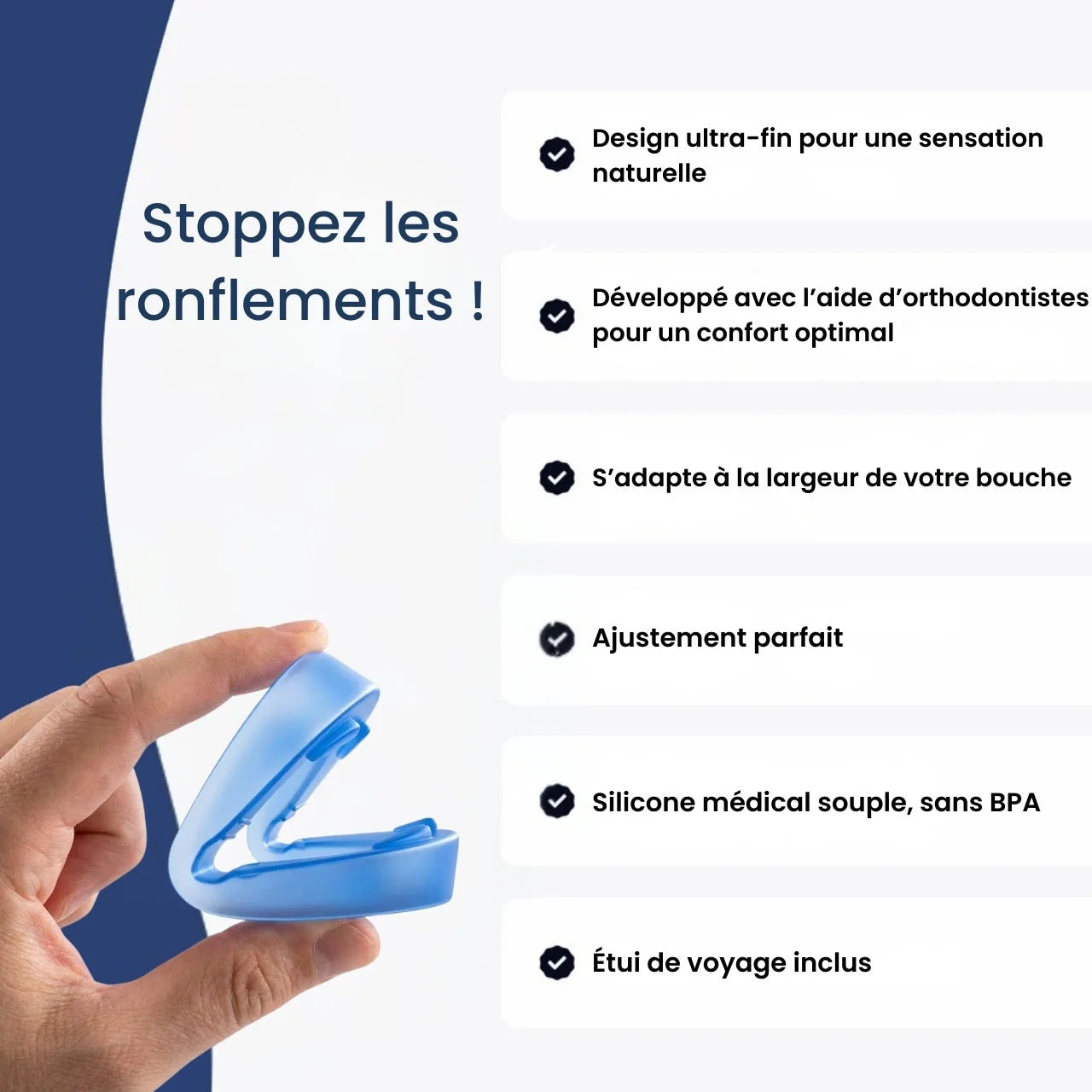 SOMNILAB™ Embout Buccal Anti-Ronflement Corrige la mâchoire pour stopper le ronflement|