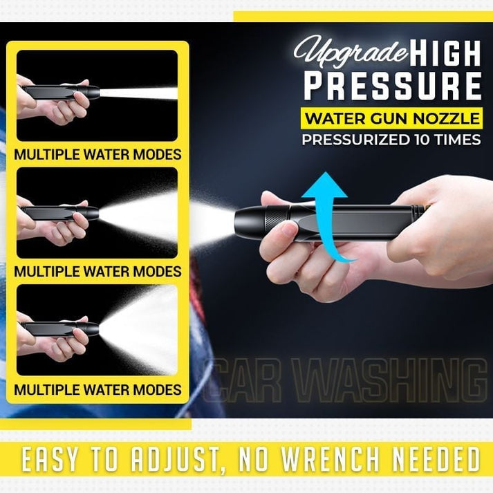 Buse à eau haute pression pour voitures et jardin ! 💦🚗 10 fois plus puissant, 8 modes de pulvérisation et boîtier métallique ultra-résistant ...... E