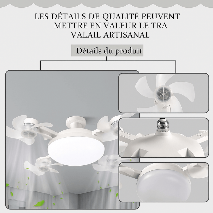 Ampoule Ventilateur Lumineux en Forme de Drone DroneBreeze™