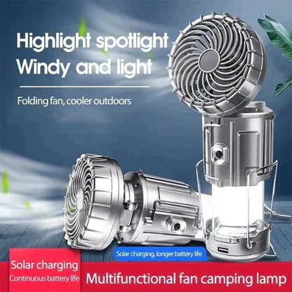 Nouveau Lanterne portable à LED solaire avec ventilateur + Charge Portable....