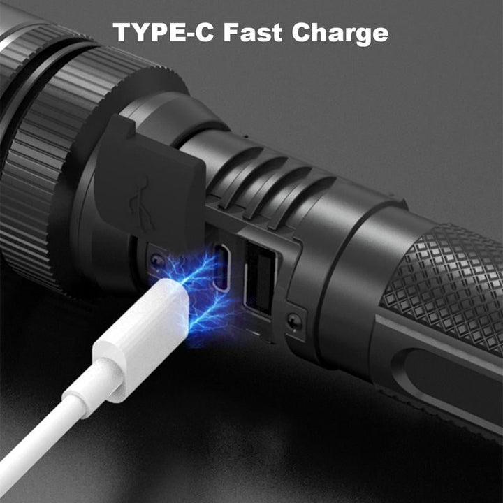Lampe De Poche Rechargeable Ultra-Lumineuse avec power Bank intégré et Faisceau Réglable( 5000 mAh , 4 jours d'autonomie) BJ