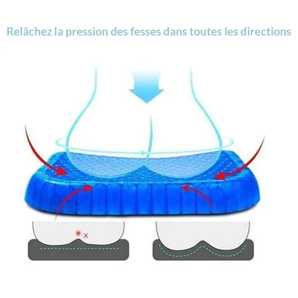Coussin de siège respirant en accent d'abeille pour mal de dos