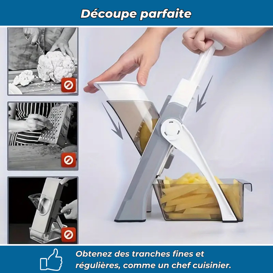 Slicéo – Mandoline manuelle multifonction en acier inoxydable  2025