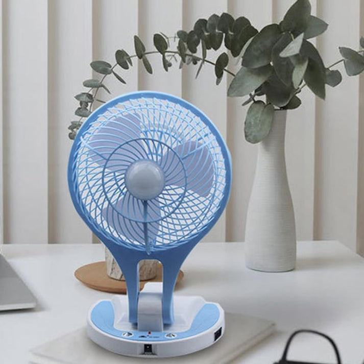 Mini Ventilateur Rechargeable  8 pouces à 2 Vitesses avec Lumière LED – Portable et Pratique