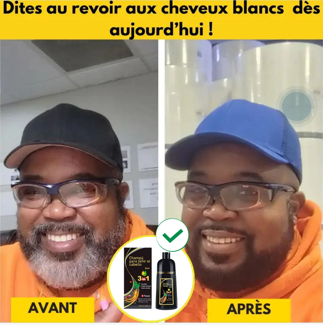 Shampooing™ d'huile  pour éliminer les barbes et cheveux gris TG