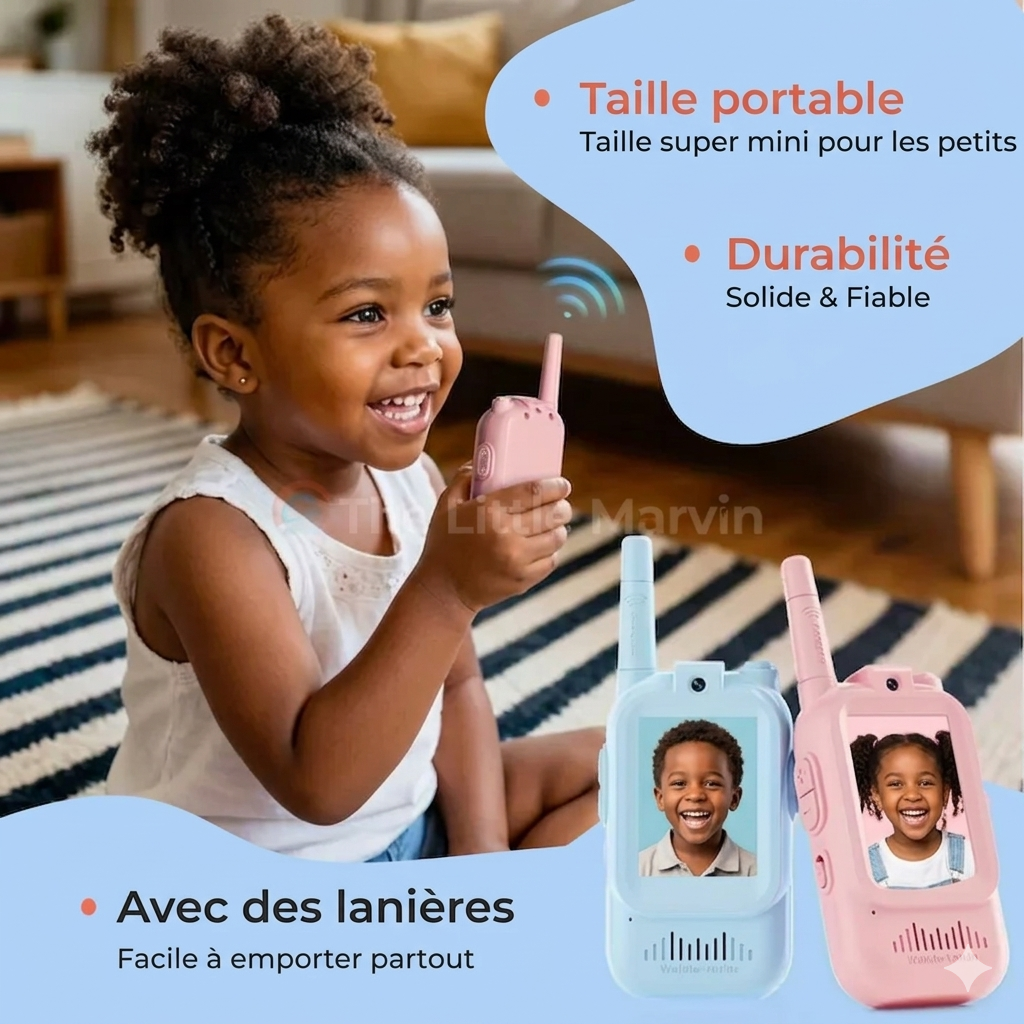 🎉 Talkie-Walkie Vidéo pour Enfants – Communiquer, Jouer et S’amuser ! – Caméra & Écran – Lot de 2