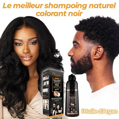 Shampooing Colorant d'huile d'argan pour éliminer les Cheveux et Barbe Gris