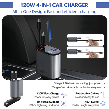 ADAPTATEUR™  DE CHARGEUR DE VOITURE 4 EN 1 LUHITA™