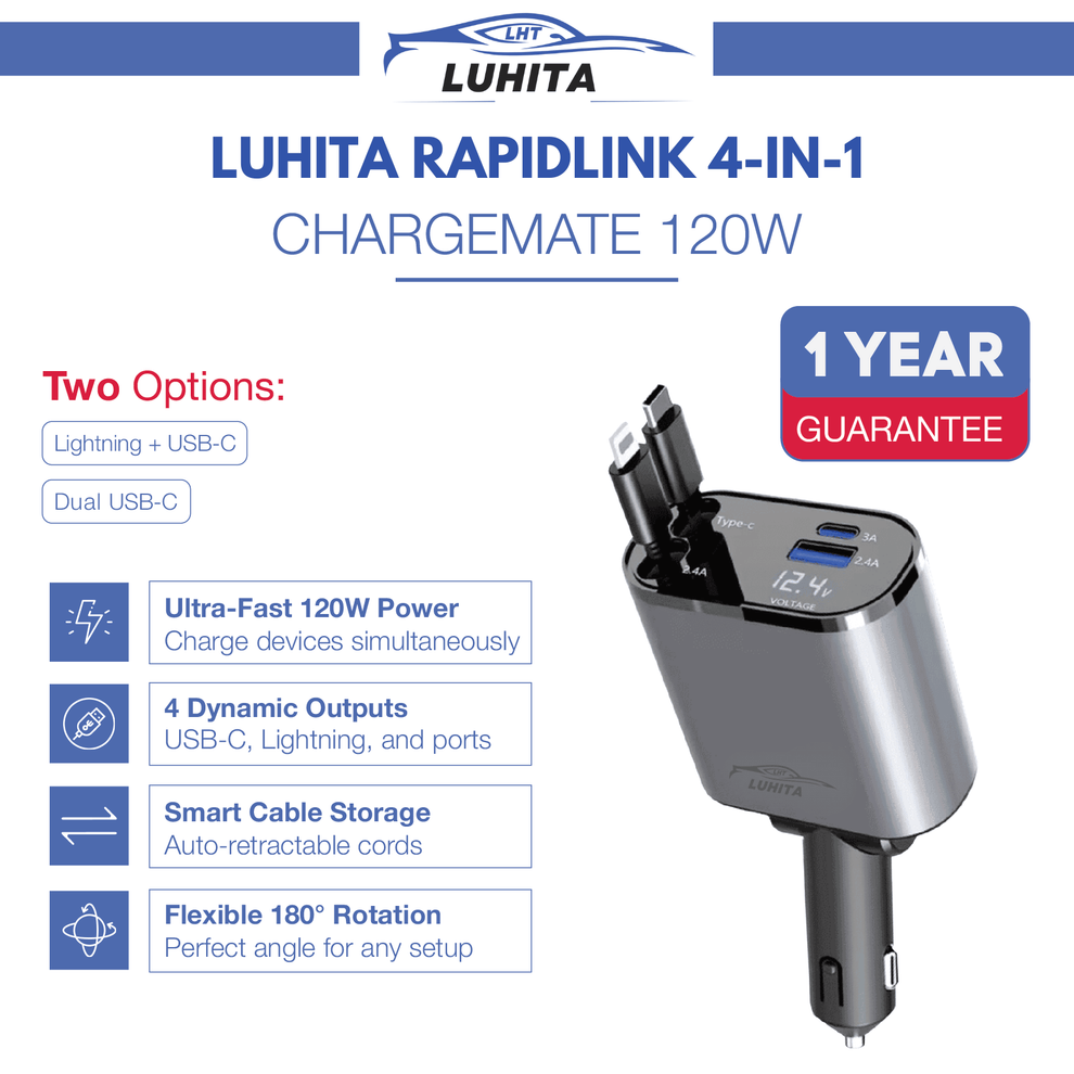 ADAPTATEUR™  DE CHARGEUR DE VOITURE 4 EN 1 LUHITA™