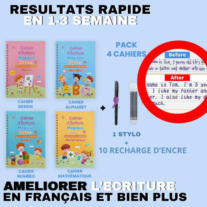 04 Cahiers Magiques- CAALY FORMAT A5 | UNE ECRITURE PARFAITE EN 14 JOURS CHRONO