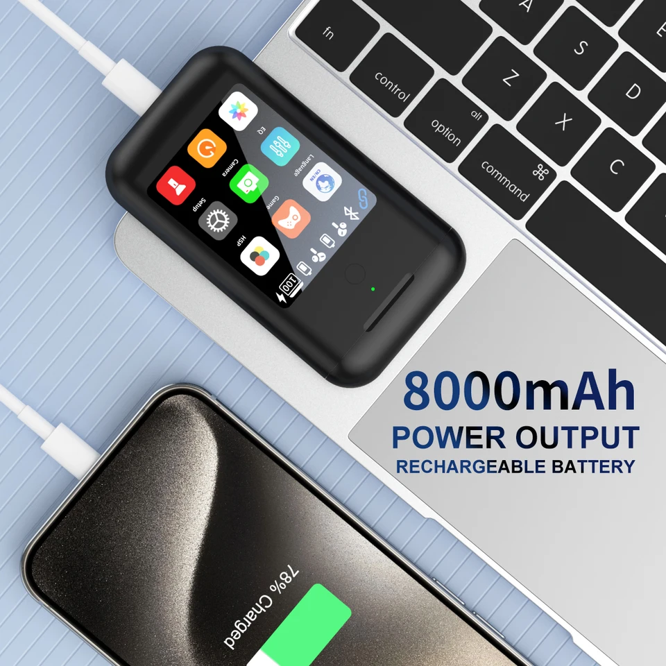 📱 Power bank connecté portable 3 en 1 Écouteurs Bluetooth multimédias ( Power Bank Ecouteurs Bluetooth Ecran Tactile HD)