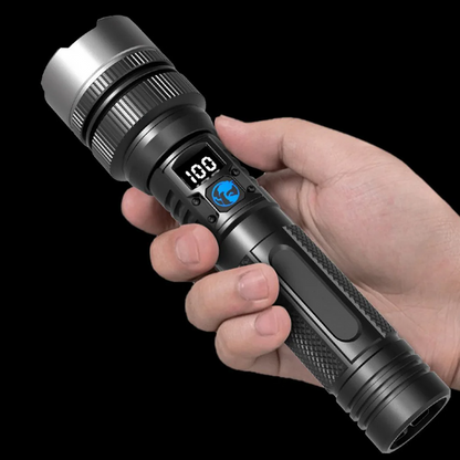 Lampe De Poche Rechargeable Ultra-Lumineuse avec power Bank intégré et Faisceau Réglable( 5000 mAh , 4 jours d'autonomie) BJ