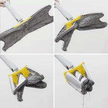 BALAI-SERPILLIÈRE MICROFIBRE À ESSORAGE "MAINS-LIBRES| Un serpillère offert