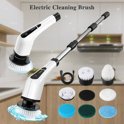Brosse de nettoyage rotative électrique | 7 têtes de brosse · 300 tr/min · Étanche IPX5 · Batterie longue durée · Pour des tâches ménagères un jeu d'enfant