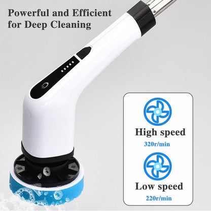 Brosse de nettoyage rotative électrique | 7 têtes de brosse · 300 tr/min · Étanche IPX5 · Batterie longue durée · Pour des tâches ménagères un jeu d'enfant