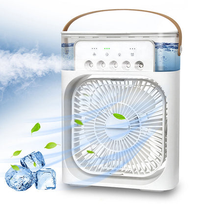 🔥 Mini ventilateur et humidificateur d'air portable 5 EN 1  LED LUMINEUX (27cm x 10cm x 21cm)