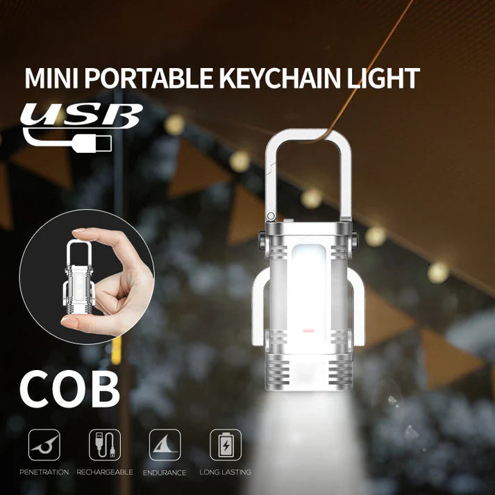 Mini Lampe torche portable rechargeable et lumineuse pour porte-clés